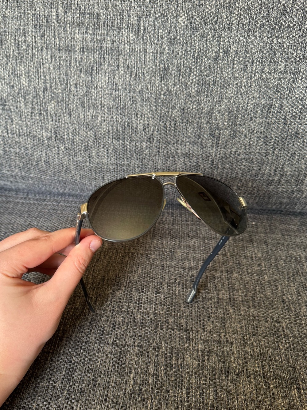 Dolce & Gabbana DG 2099 Aviator Sunglasses Metallic Frame & Polarized Lens